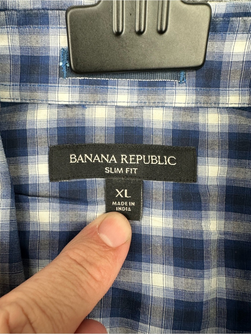 Banana Republic Blue and White Plaid Button-Down Shirt - Picture 2 of 7